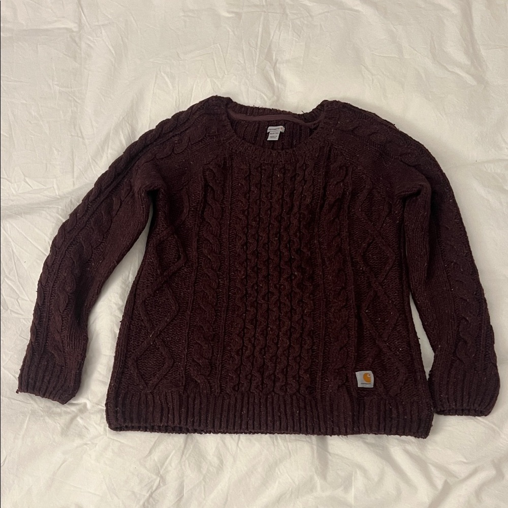 Carhartt Women's Cable Knit Sweater - Maroon